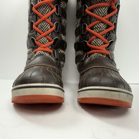 Sorel Tofino Tall Winter Boots Waterproof Size 8 Herringbone Quilted Lace Up - Picture 4 of 11